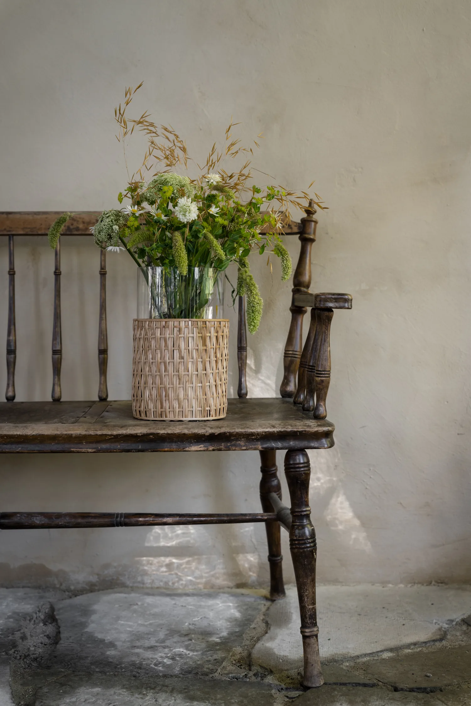 Ernst wazon/świecznik z koszyczkiem, Natural Ø18x30 cm ERNST