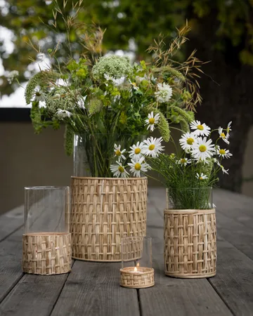 Ernst wazon/świecznik z koszyczkiem - Natural, Ø7×8,5 cm - ERNST