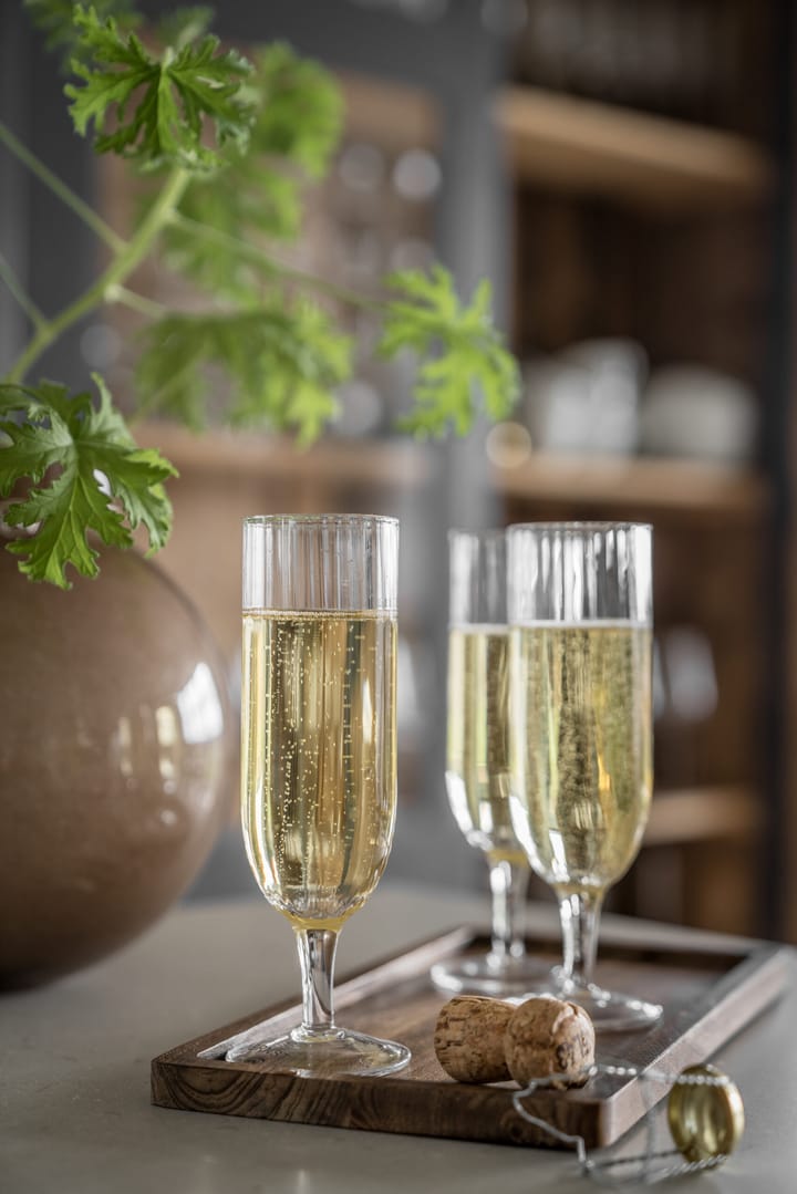 Kieliszki do szampana Ernst, z żłobionym wzorem, 2 sztuki - Jasne - ERNST
