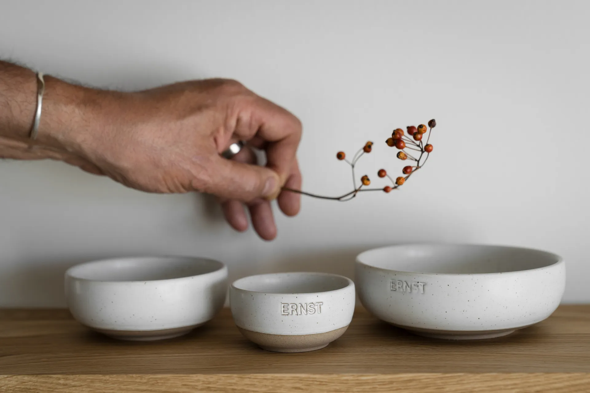 Miska Ernst, Biało-naturalne dno, Ø11 cm ERNST