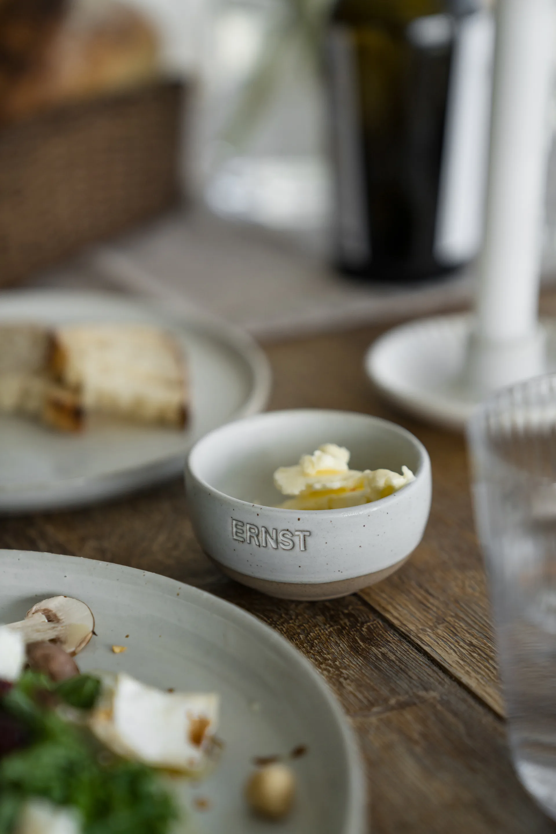 Miska Ernst, Biało-naturalne dno, Ø8 cm ERNST