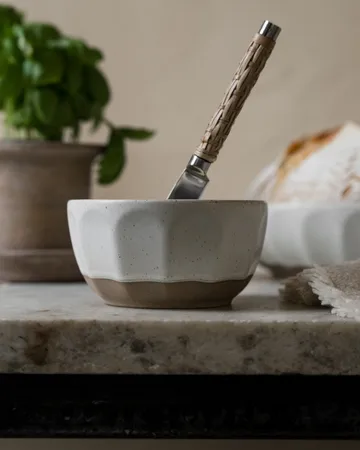 Miska kamionkowa Ernst - Biała - natural, Ø12 cm - ERNST