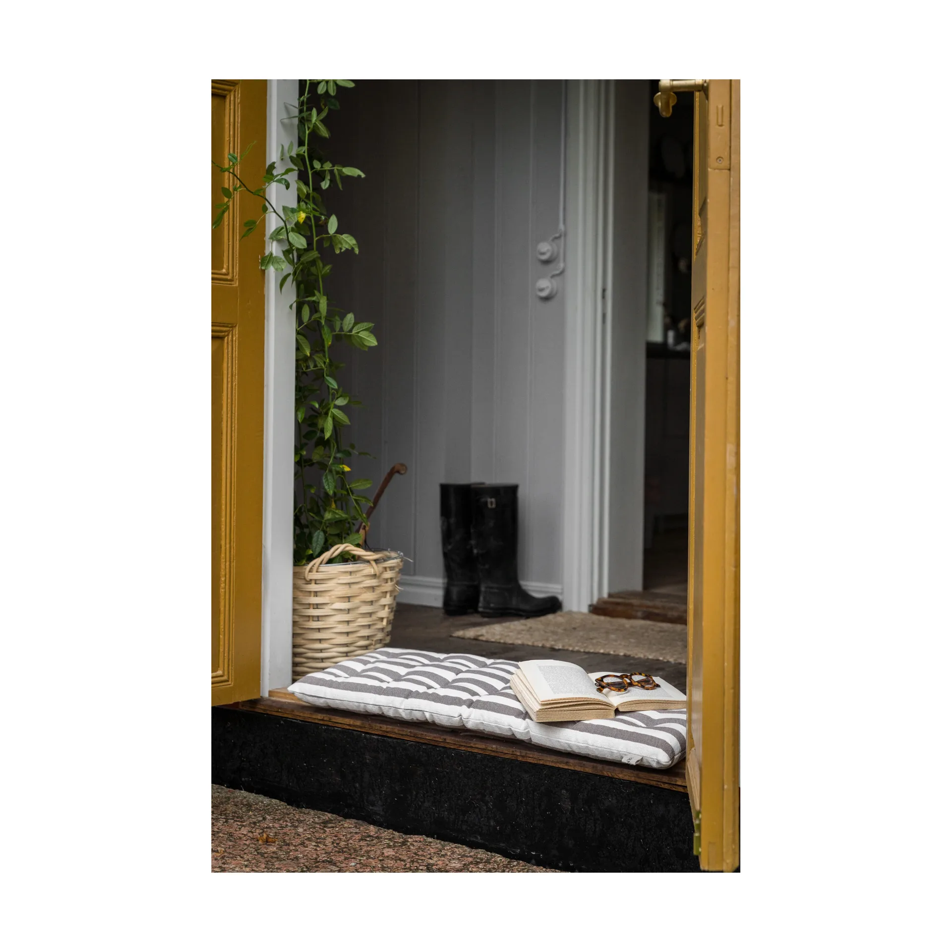 Poduszka na schody Ernst 30x100 cm, Naturalna biel-kreci ERNST