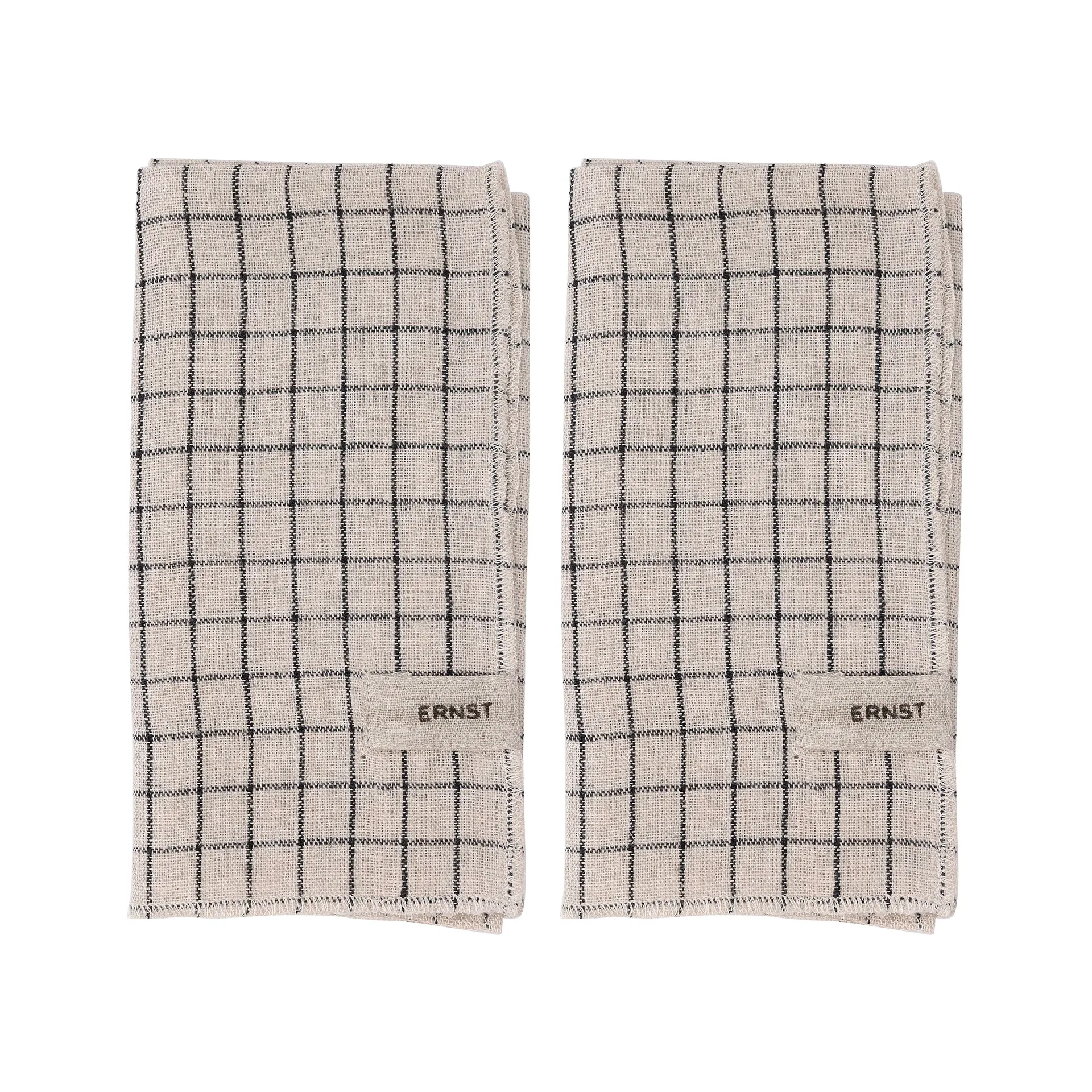 Serwetki Ernst w kratkę 40x40 cm 2 szt., Czarno-beżowe ERNST