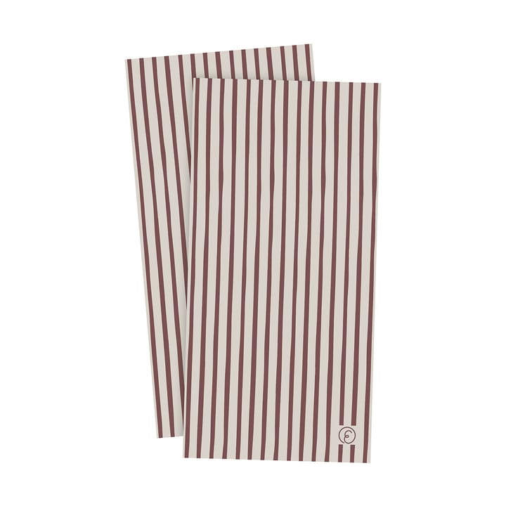Serwetki w paski Ernst 10x20 cm, 20 szt - Czerwono-jasnoszare - ERNST