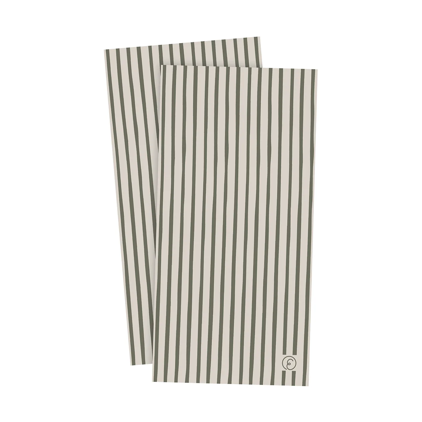 Serwetki w paski Ernst 10x20 cm, 20 szt, Zielono-jasnoszare ERNST