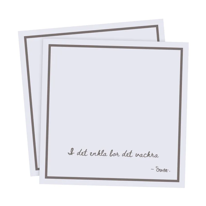 Serwetki z cytatem I det enkla Ernst, 20 szt. - Jasnoszare - ERNST