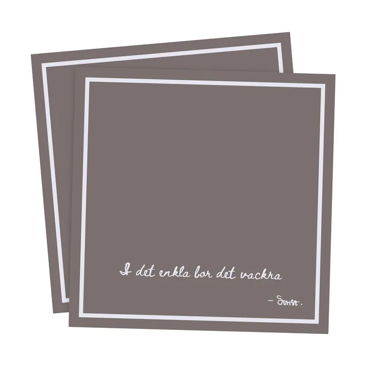 Serwetki z cytatem I det enkla Ernst, 20 szt. - Kreci brąz - ERNST