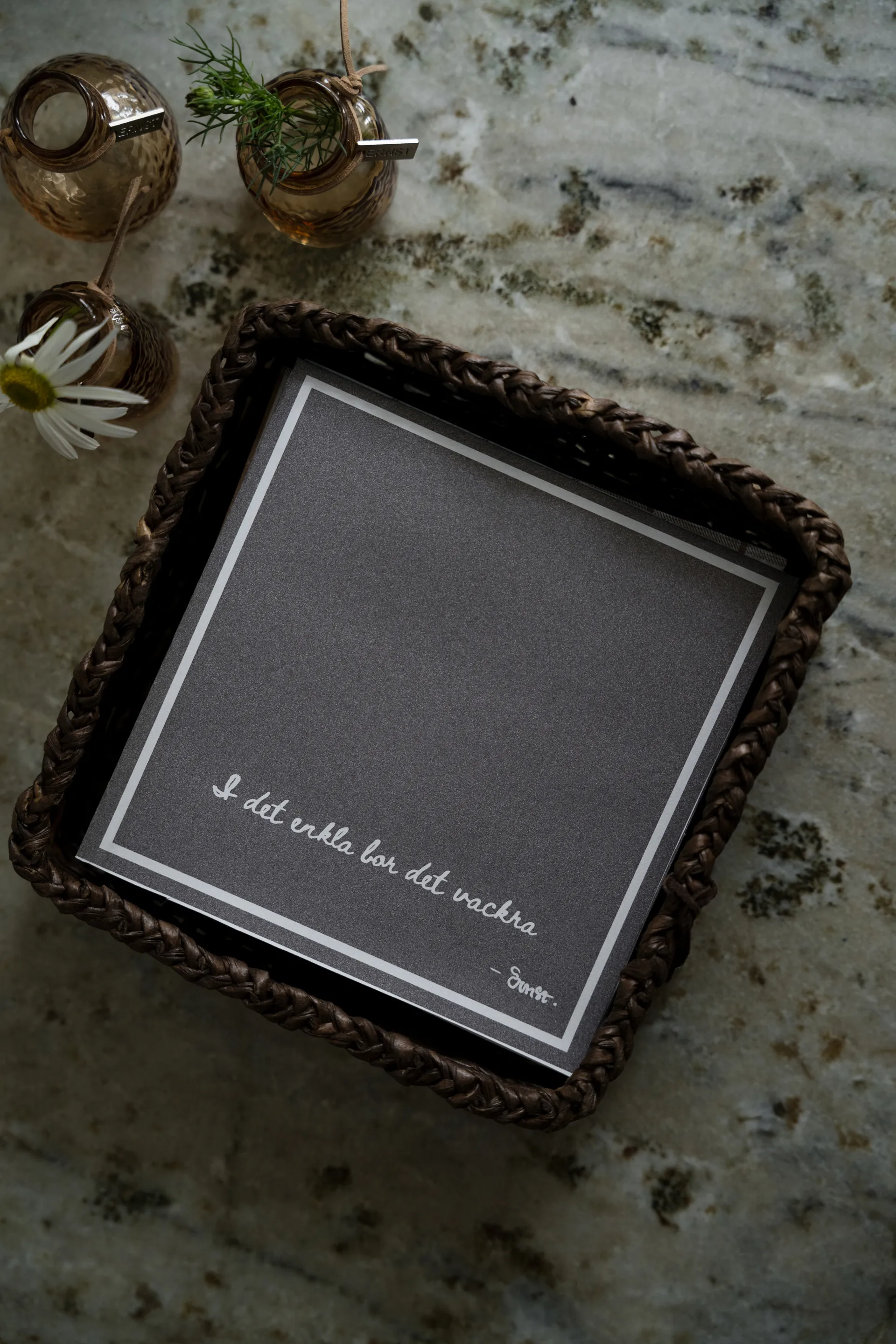 Serwetki z cytatem I det enkla Ernst, 20 szt., Kreci brąz ERNST