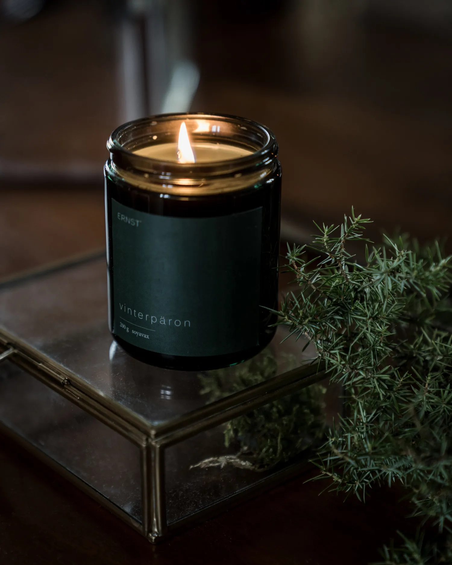 Świeczka zapachowa z pokrywką Ernst Ø9 cm, Zimowa gruszka ERNST