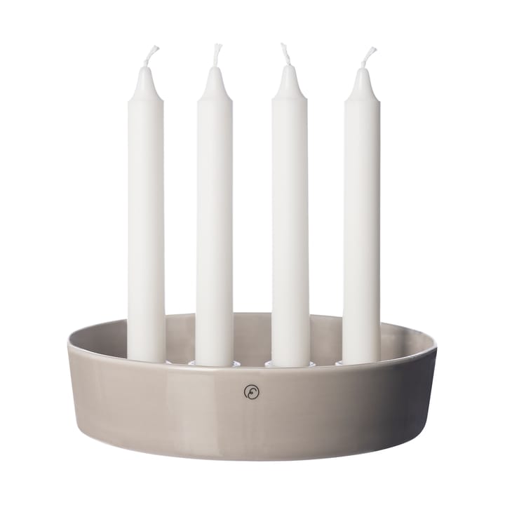 Świecznik adwentowy na podstawce Ernst Ø18 cm - Piaskowy szkliwiony - ERNST