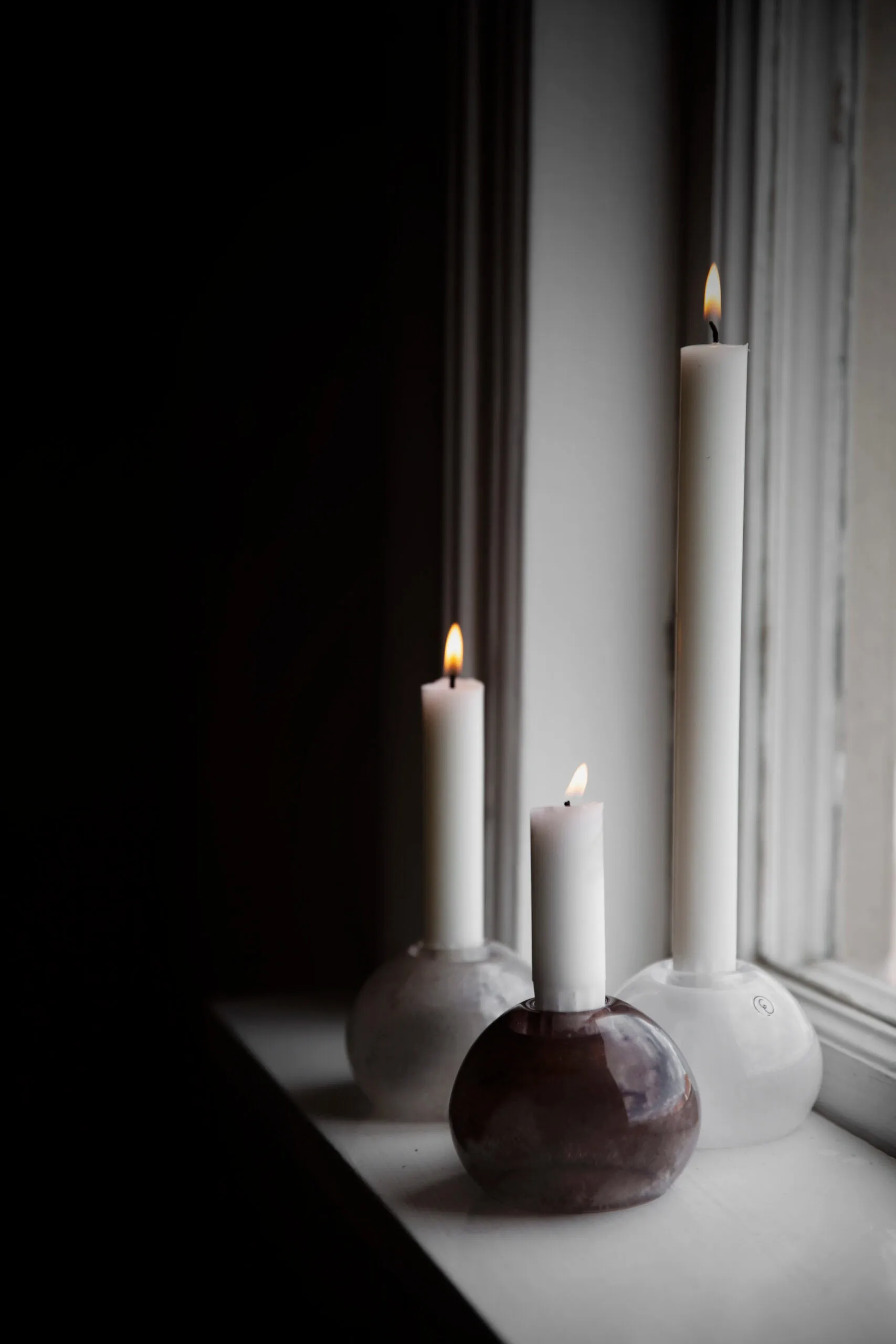 Szklany świecznik Ernst Ø9 cm, Biały ERNST