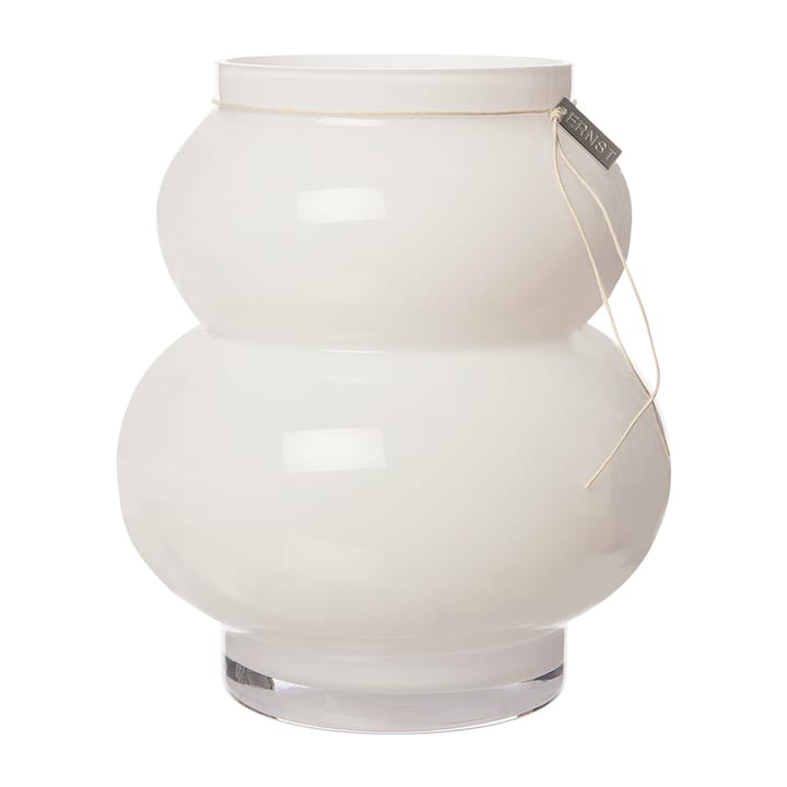 Szklany wazon Ernst zakrzywiony 21,5 cm - Biały - ERNST