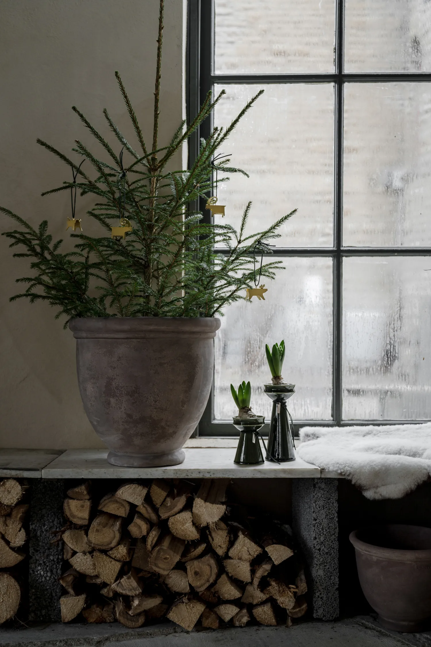 Wazon hiacynt Ernst 12 cm, Ciemnozielony ERNST