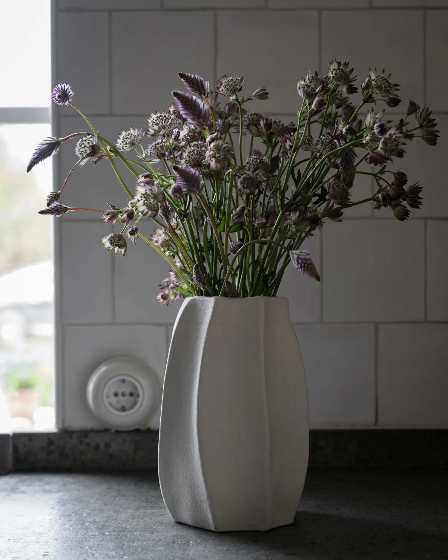 Wazon kamionkowy Ernst Ø15x23 cm, Naturalna biel ERNST