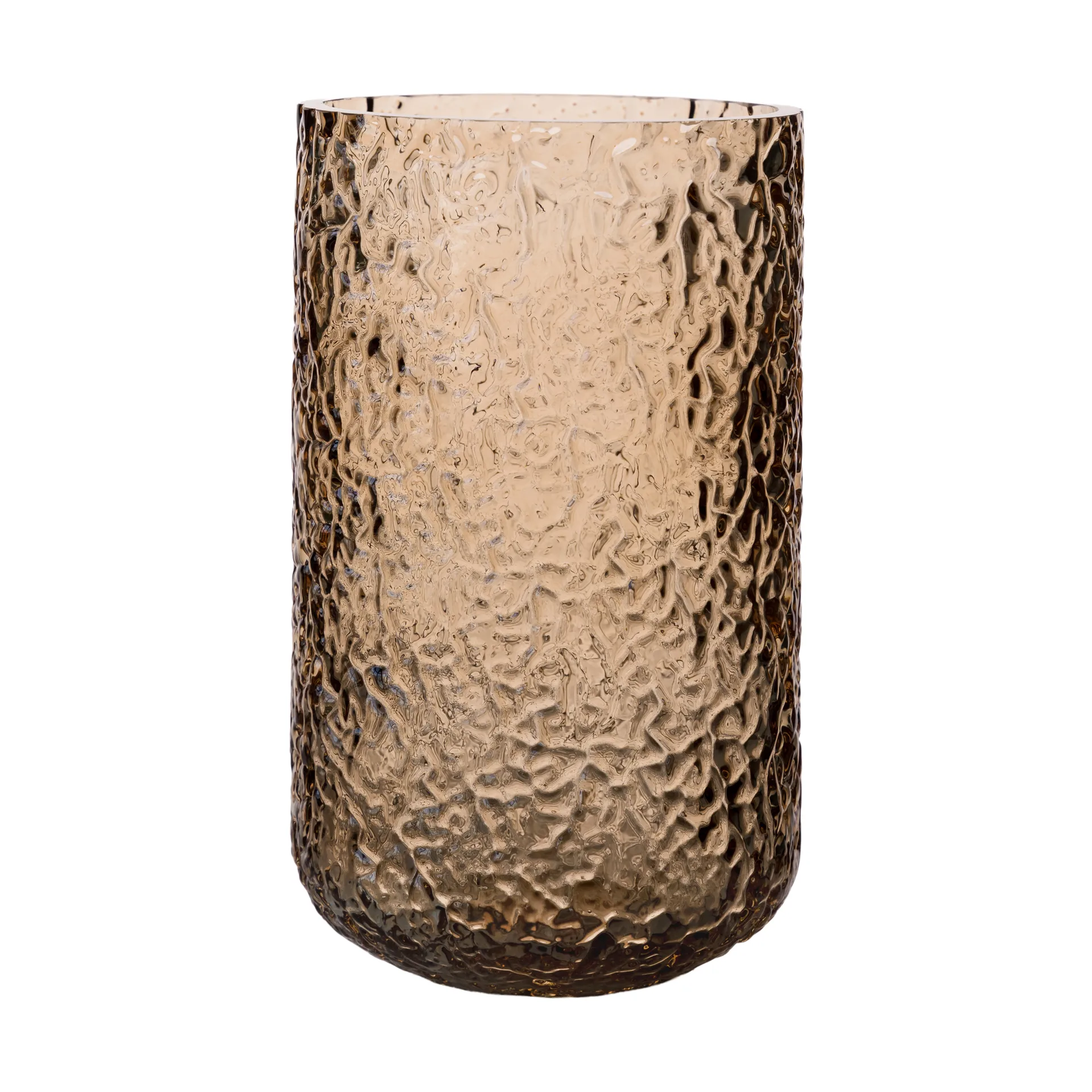 Wazon/świecznik wzorzysty Ernst, Bursztyn, Ø9×15 cm ERNST