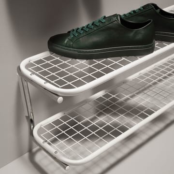 Classic 650 półka na buty - biały/chrom, 2 poziomy, 110 cm - Essem Design