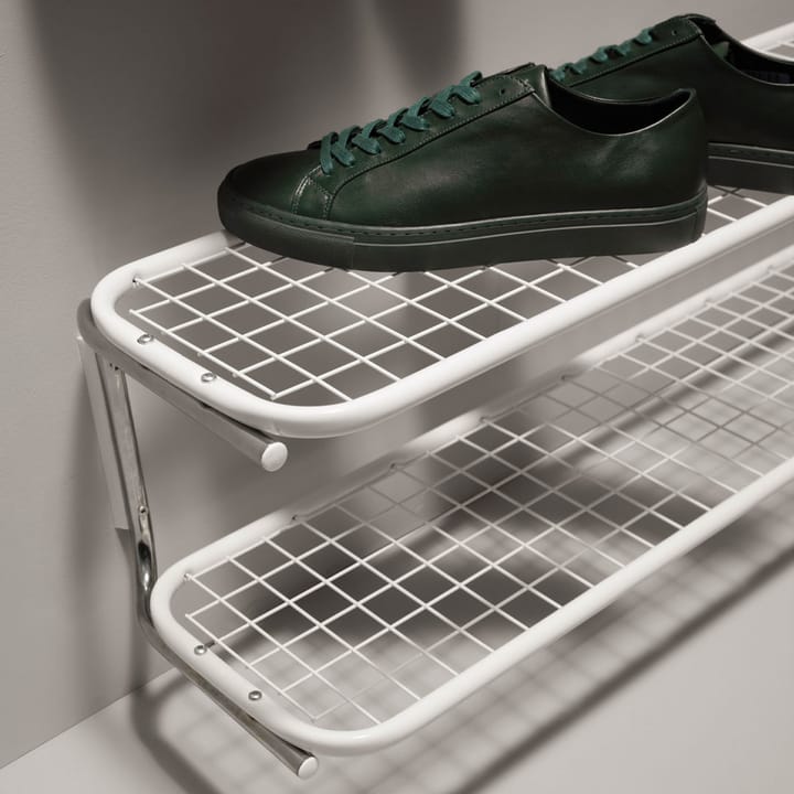 Classic 650 półka na buty - biały/chrom, 2 poziomy, 80 cm - Essem Design