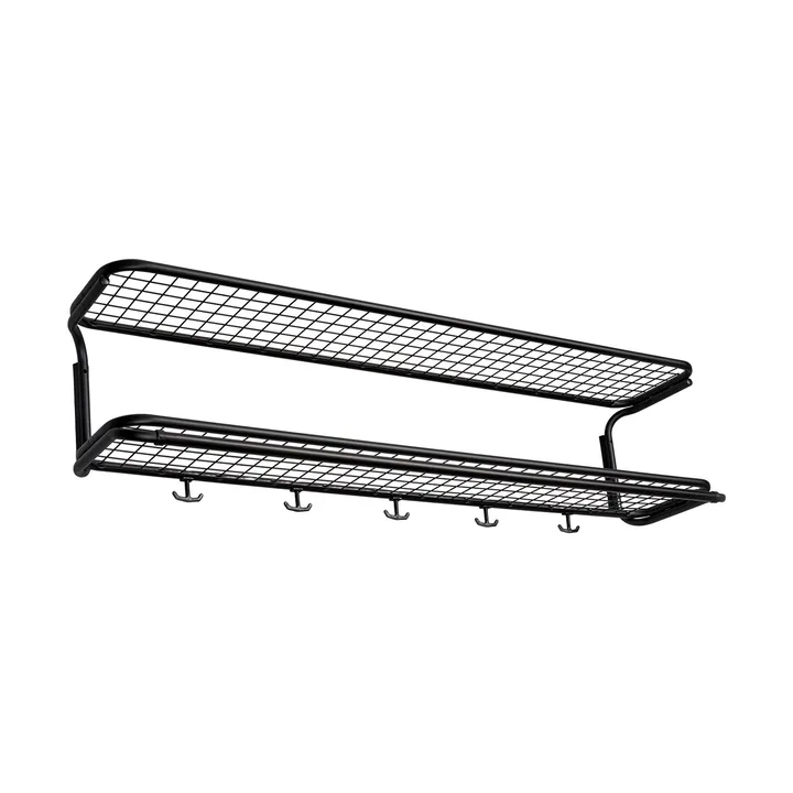 Classic 650 półka na kapelusze - czarny/czarny, 2 poziomy, 120 cm - Essem Design