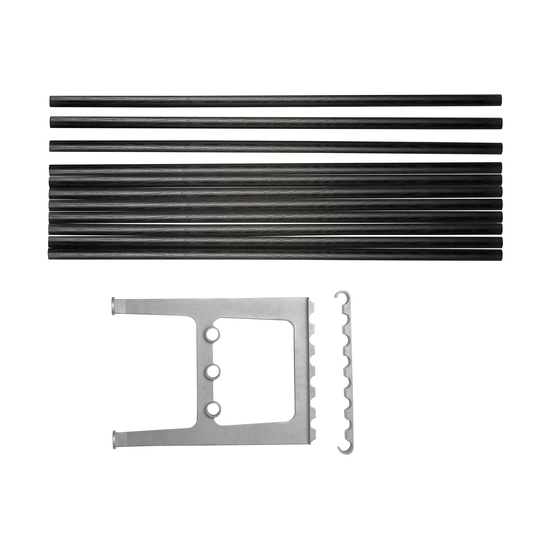 Dodatkowa ławka Nostalgi 100 cm, Dąb barwiony na czarno-aluminium Essem Design