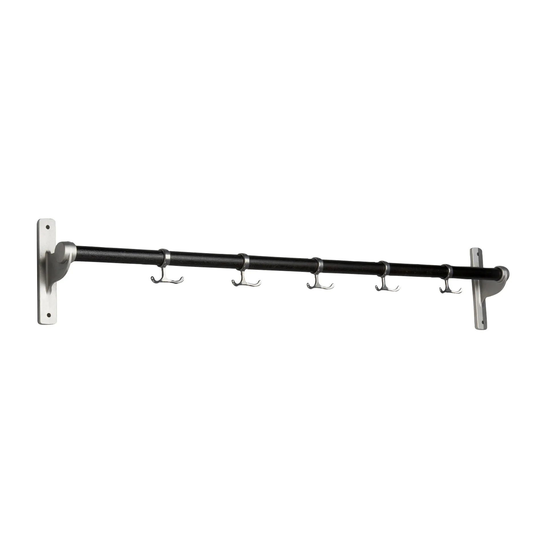 Listwa z haczykamiNostalgi 100 cm, Dąb barwiony na czarno-aluminium Essem Design