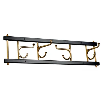 Maxi 4 Dekoracyjna listwa z haczykami - Czarny-mosiądz - Essem Design