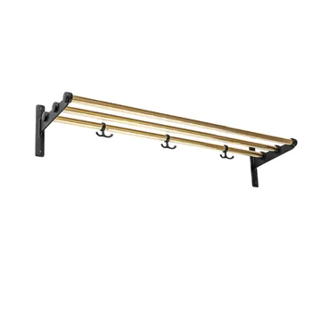 Nostalgi Półka na buty lub kapelusze - mosiądz, czarny stojak - Essem Design