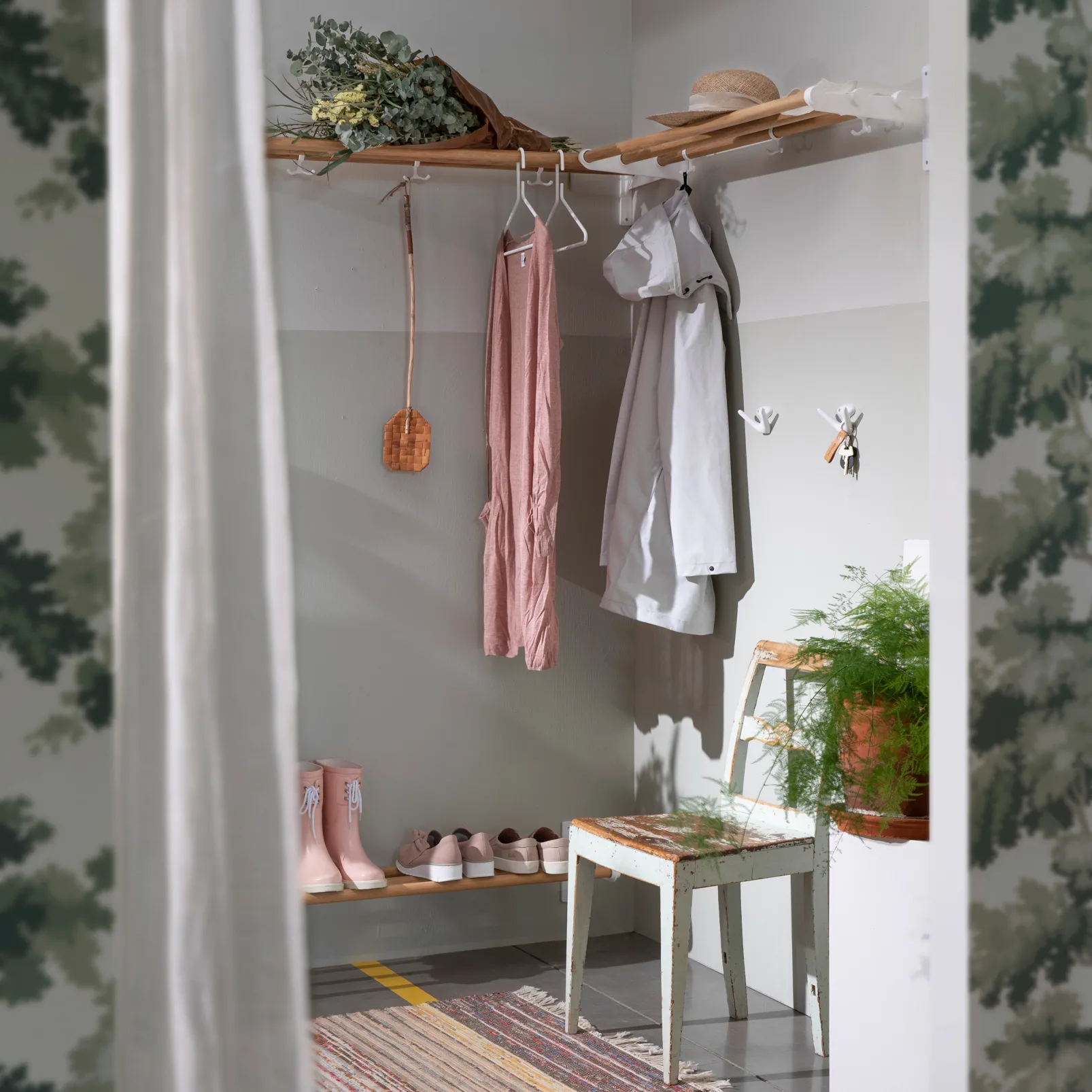 Nostalgi półka na kapelusze, półka na buty, dąb, biały Essem Design