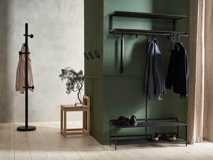 Tamburin półka na buty 100 cm, Dąb barwiony na czarno Essem Design
