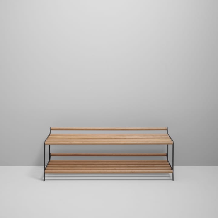 Tamburin półka na buty 100 cm, Dąb-czarny Essem Design