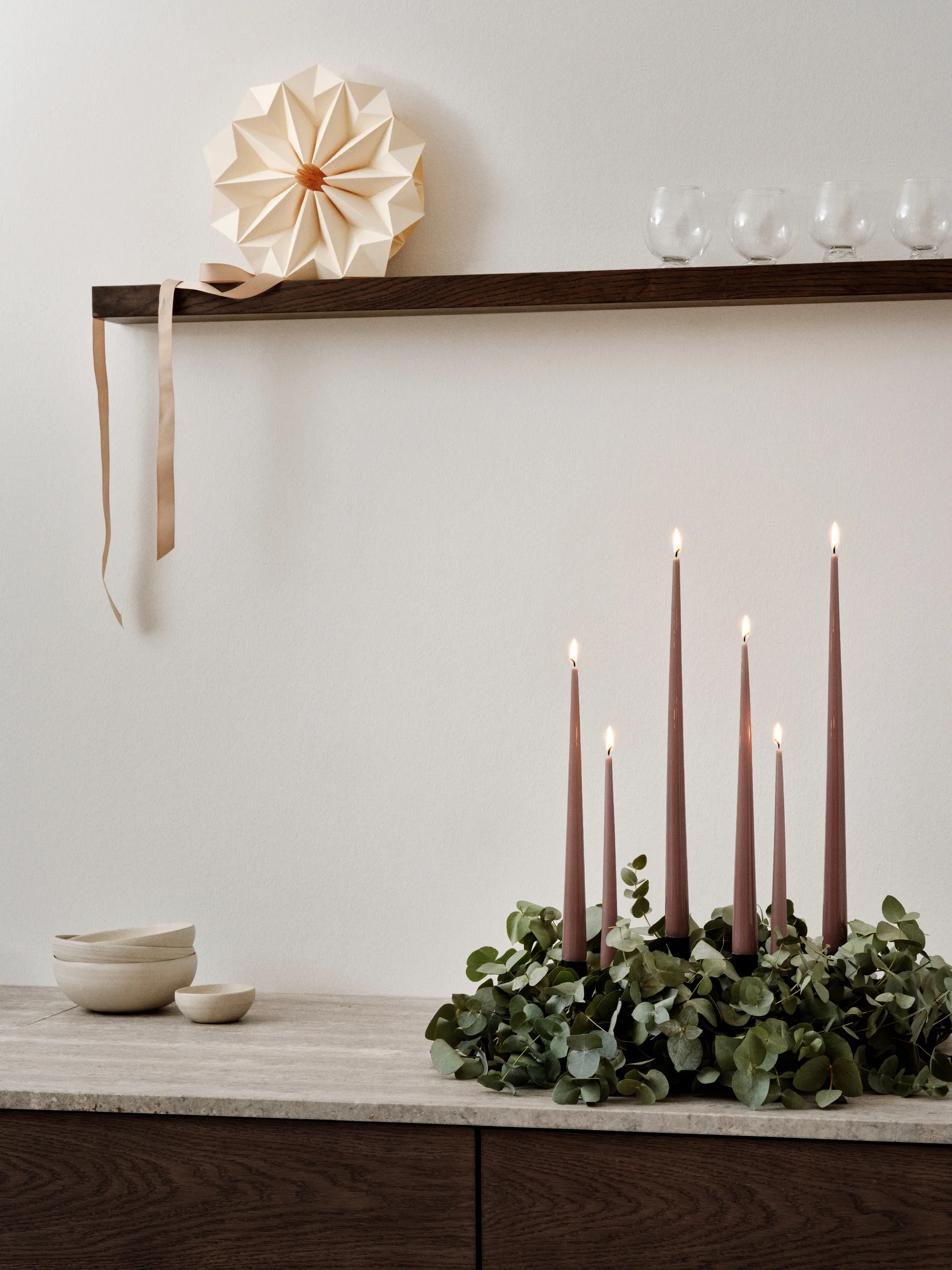 ester & erik świeca 4-pak lakierowany, Winter rose 84, 32 cm ester & erik