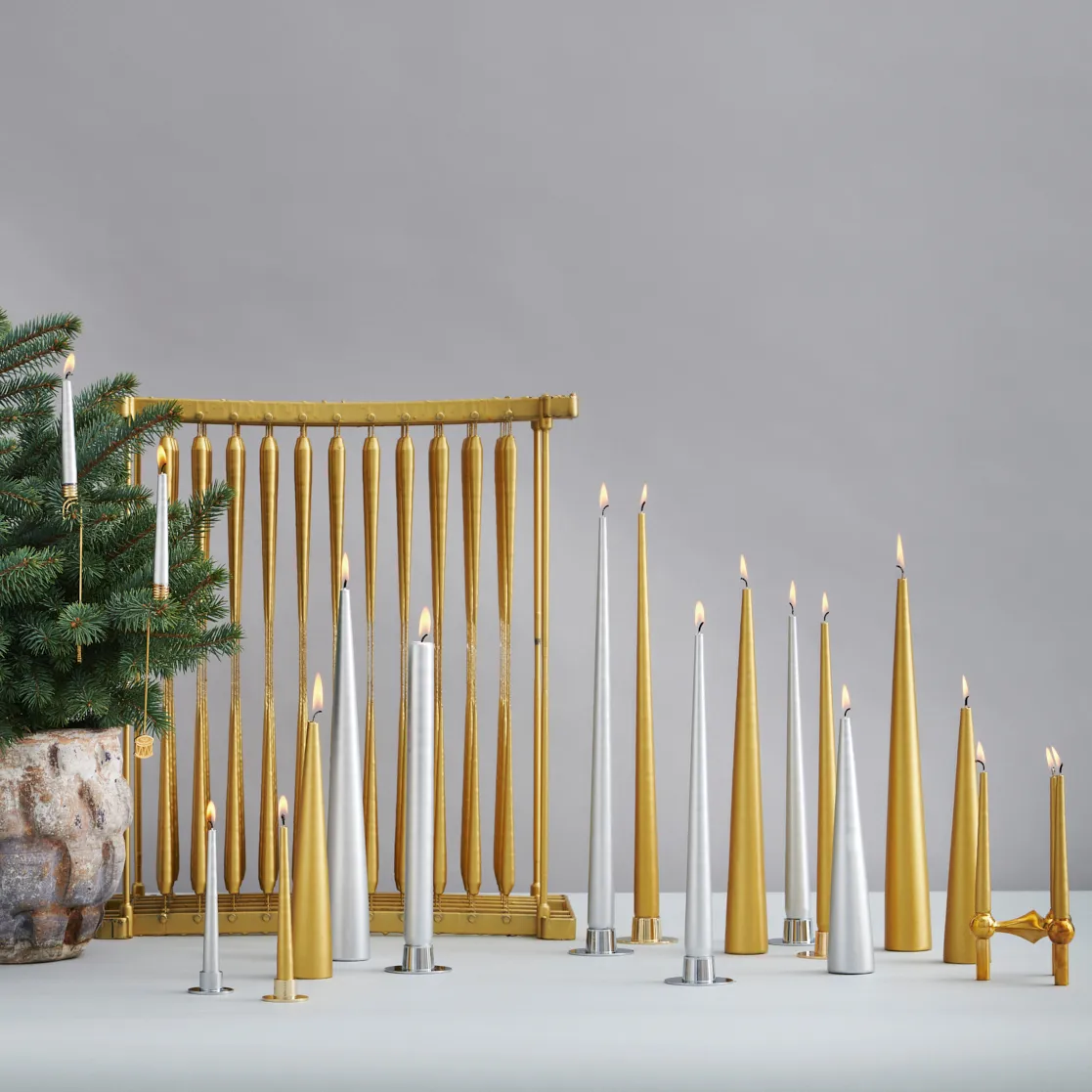 ester & erik świeca 42 cm 4-pack metalic, Gold ester & erik