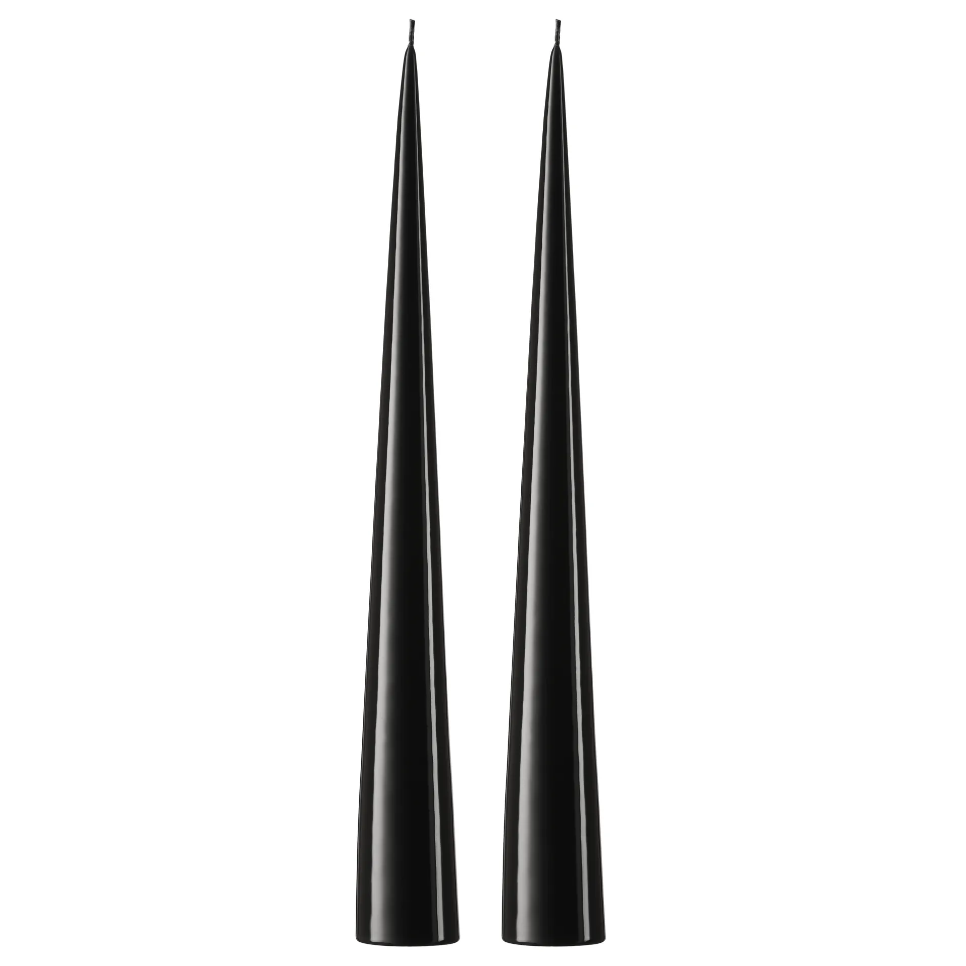 ester & erik świeca stożkowa 37 cm 2-pak lakierowany, Raw black 75-0 ester & erik