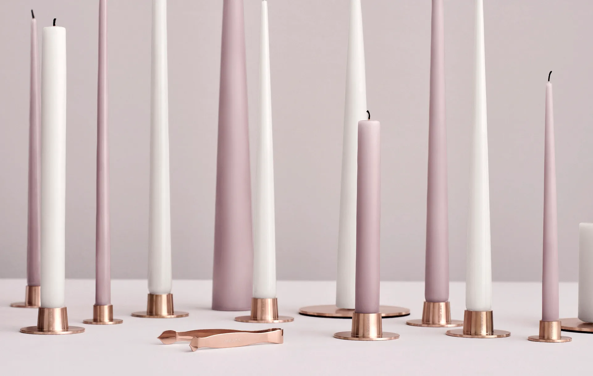 ester & erik świecznik Ø12 cm matowy, Rosé złoty ester & erik