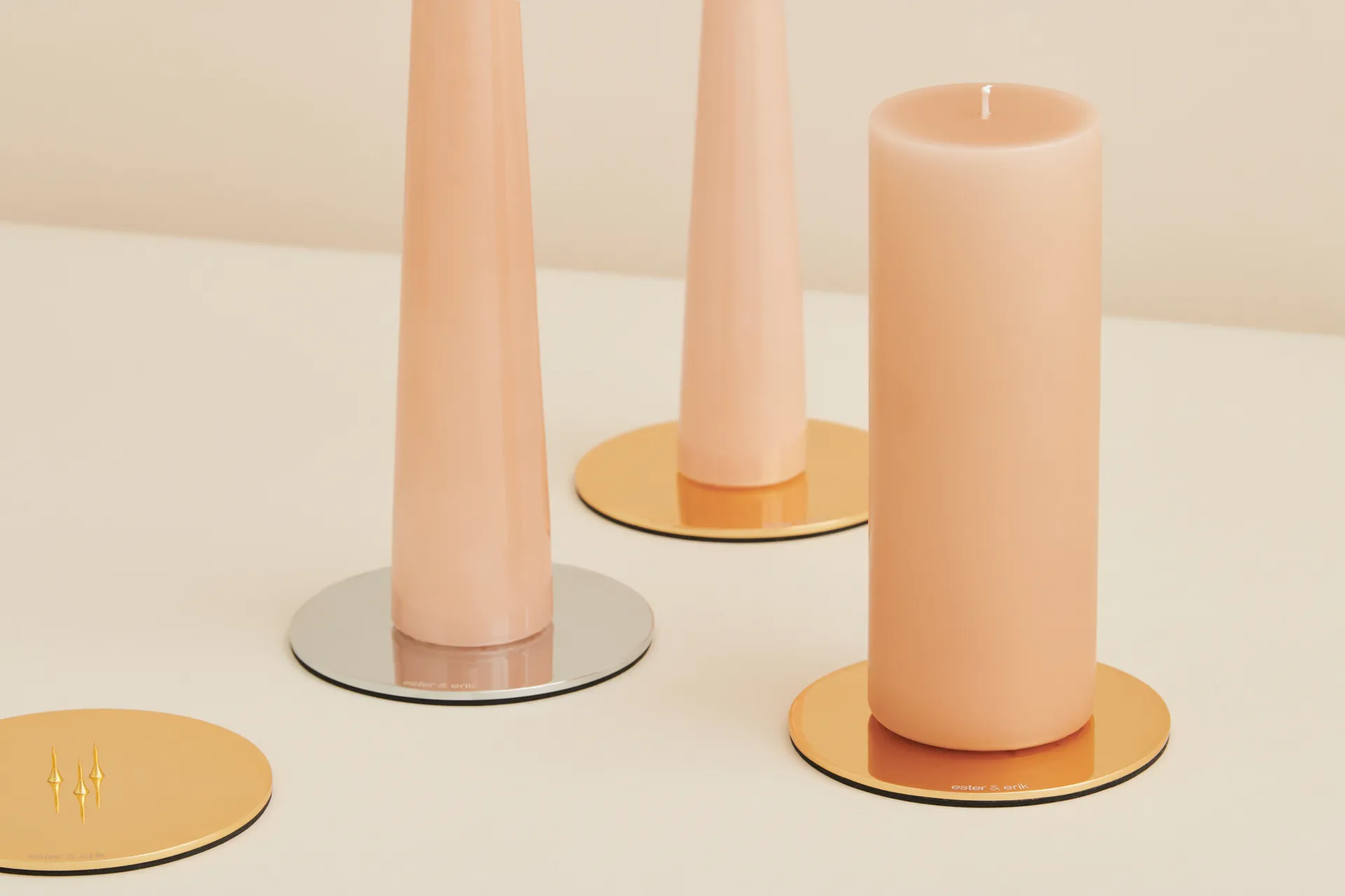 ester & erik świecznik Ø12 cm matowy, Złoto ester & erik