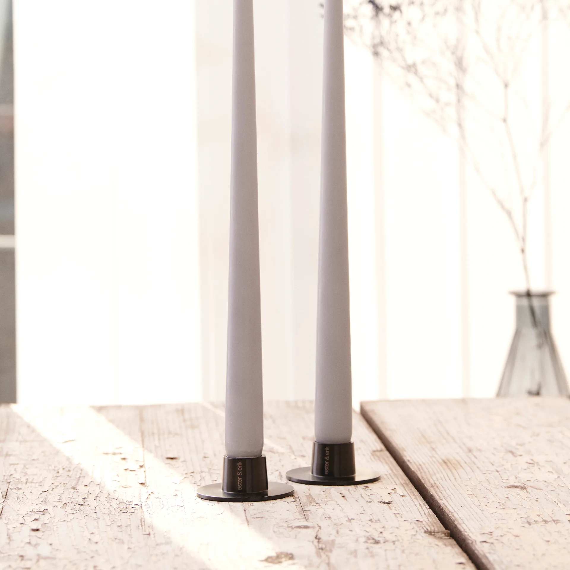 ester & erik świecznik mat 2-pak, Czarny ester & erik