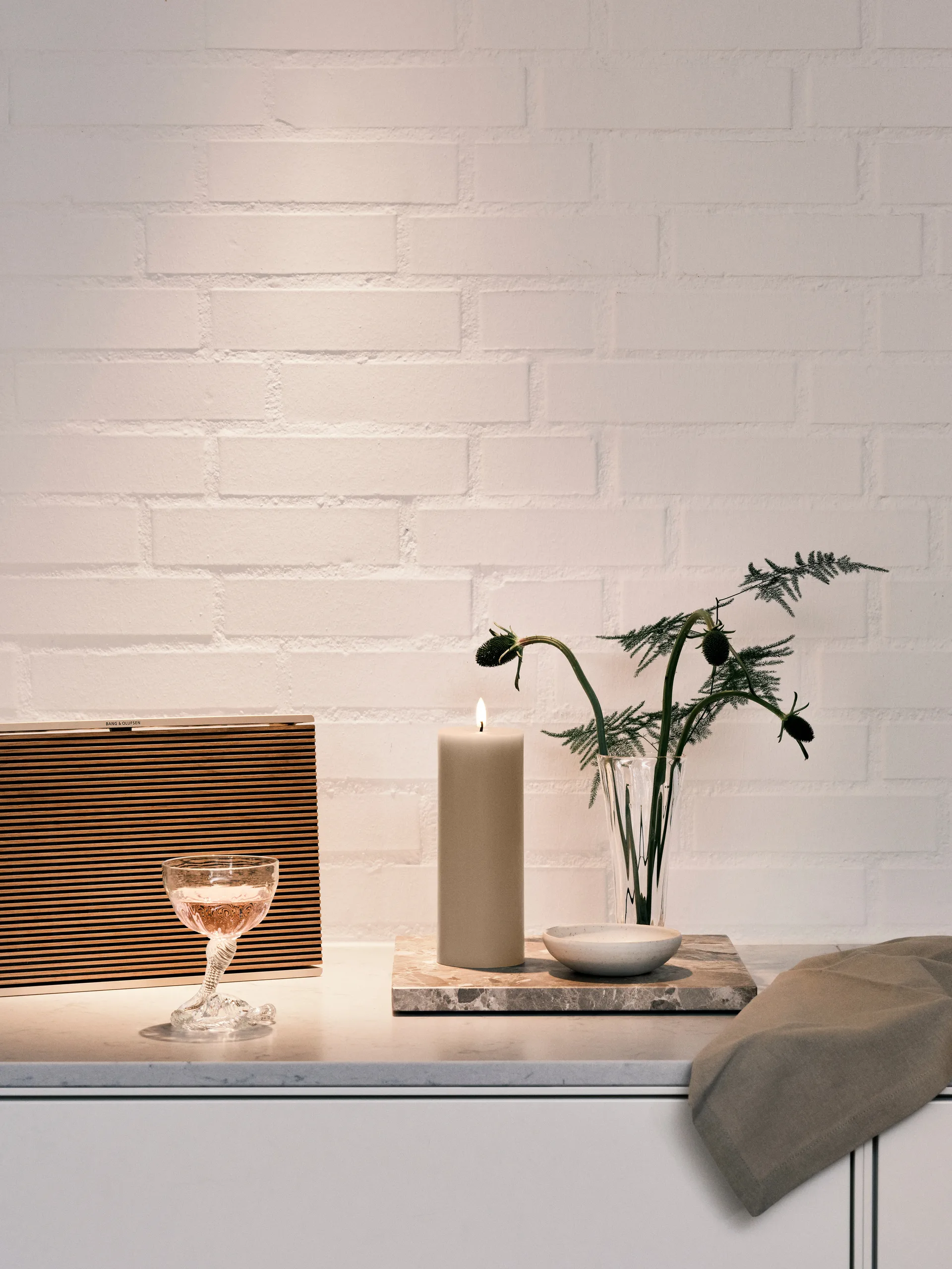 Świeczka LED ester & erik, 22 Linen Grey, 20cm ester & erik