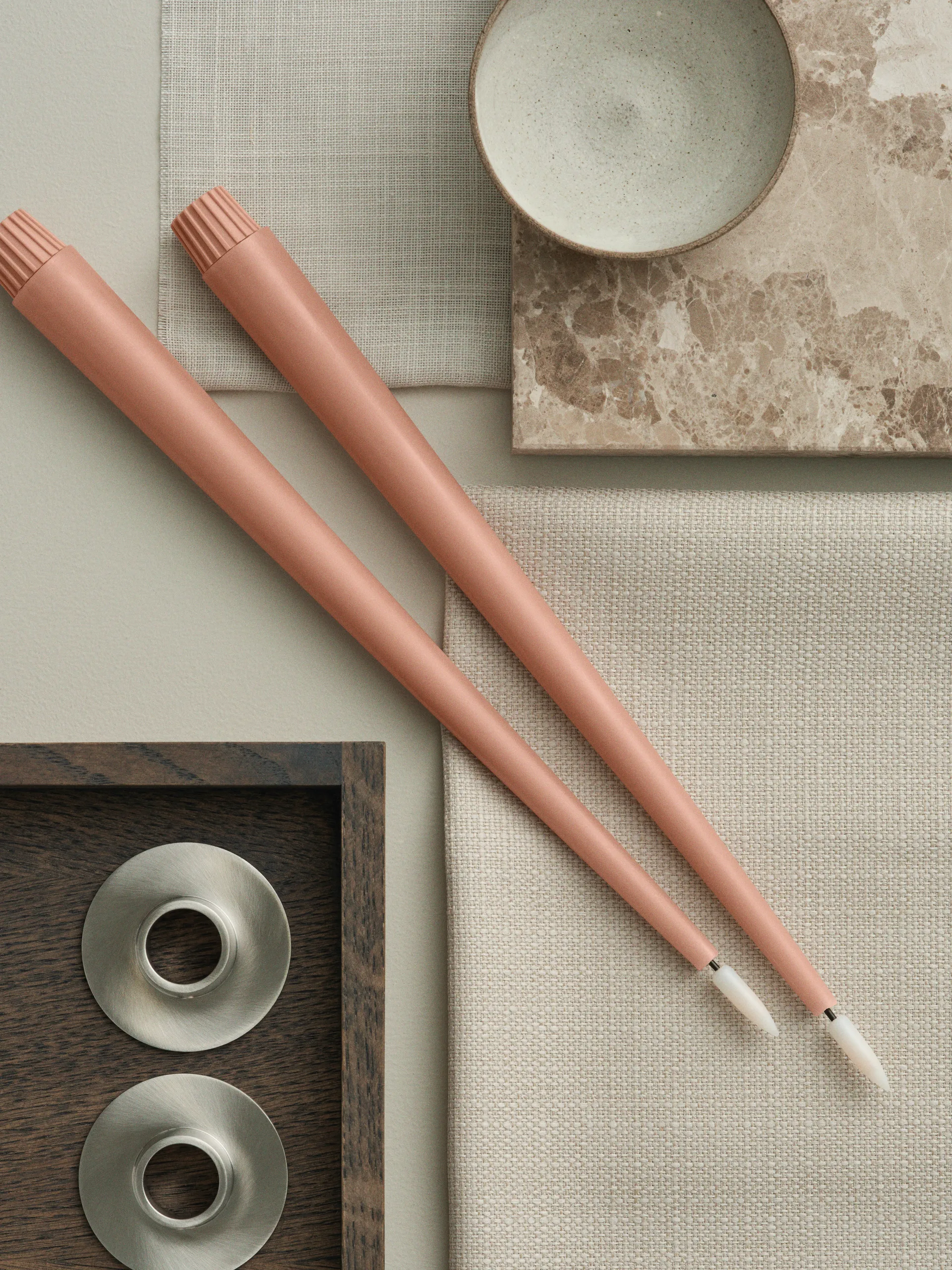 Świeczki LED ester & erik, 2 szt., 20 Rosy caramel , 30 cm ester & erik