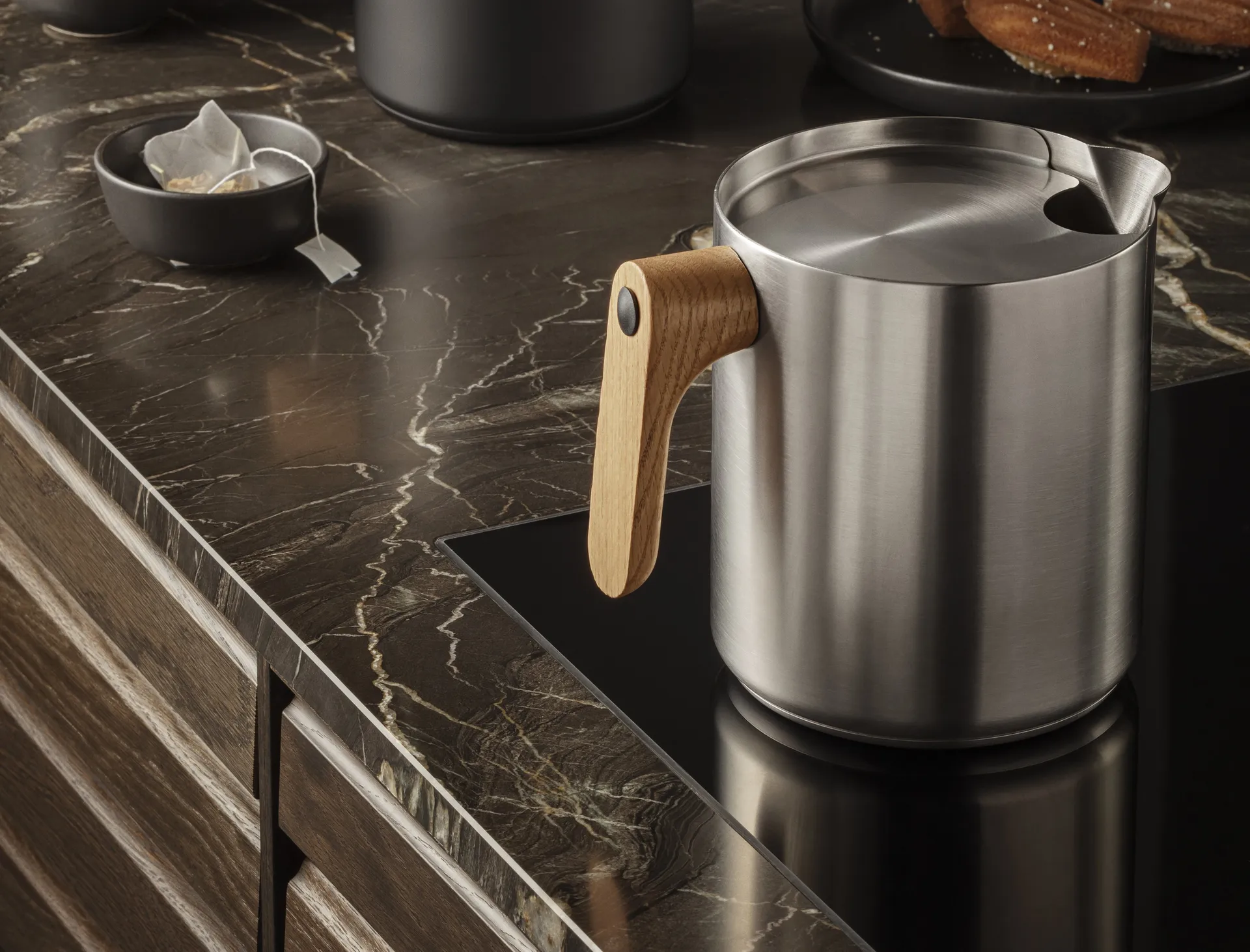 Nordic kitchen czajnik na indukcję 1 L, Szczotkowana stal Eva Solo