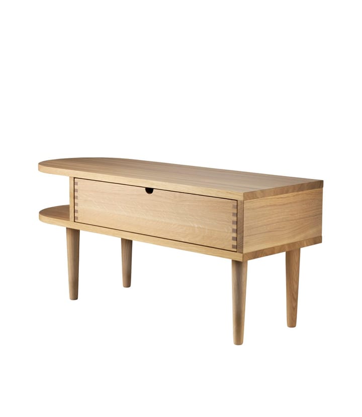 Ławka F24 Radius, Oak nature lacquered 35x90 cm FDB M�øbler