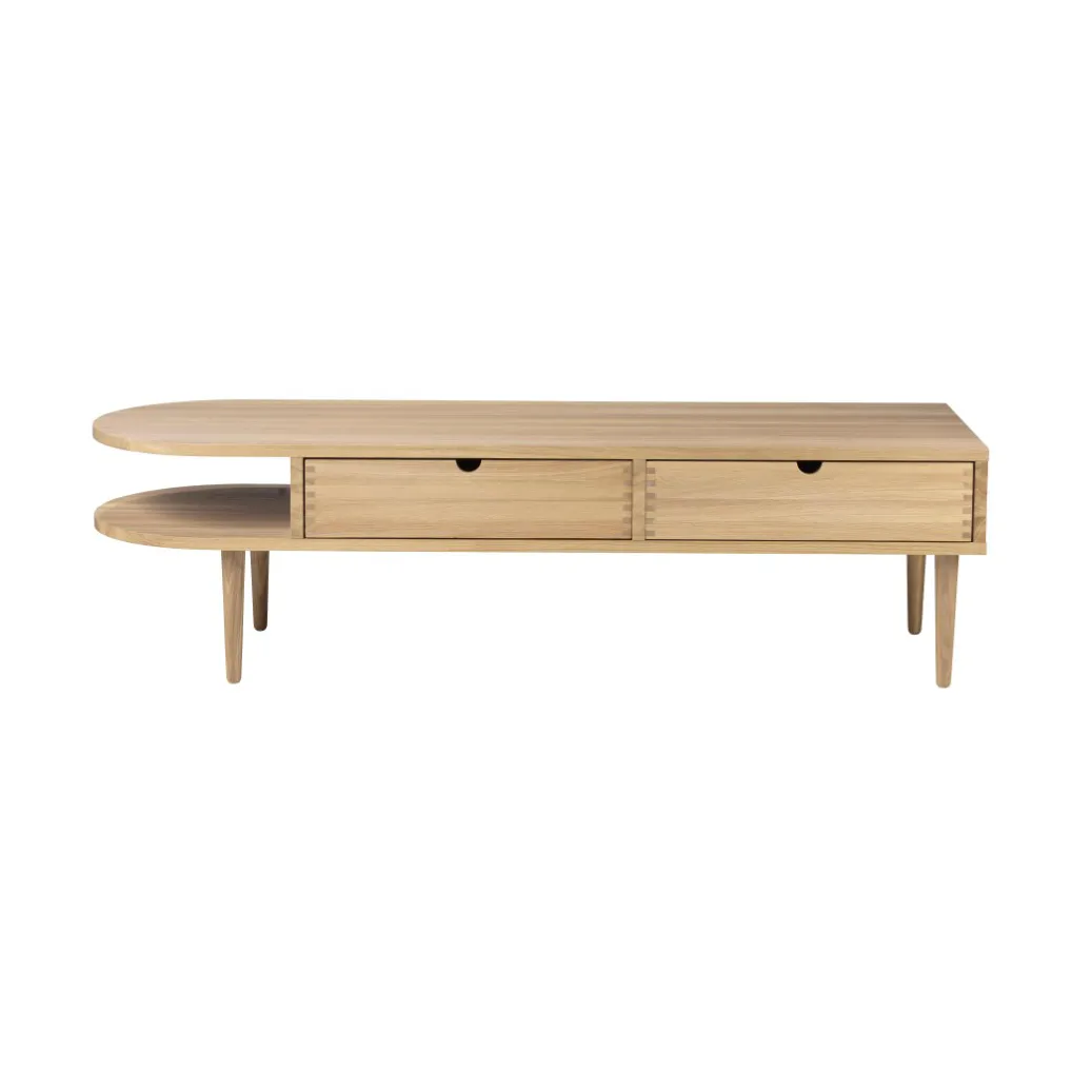 Ławka F24 Radius, Oak nature lacquered 45x145 cm FDB Møbler