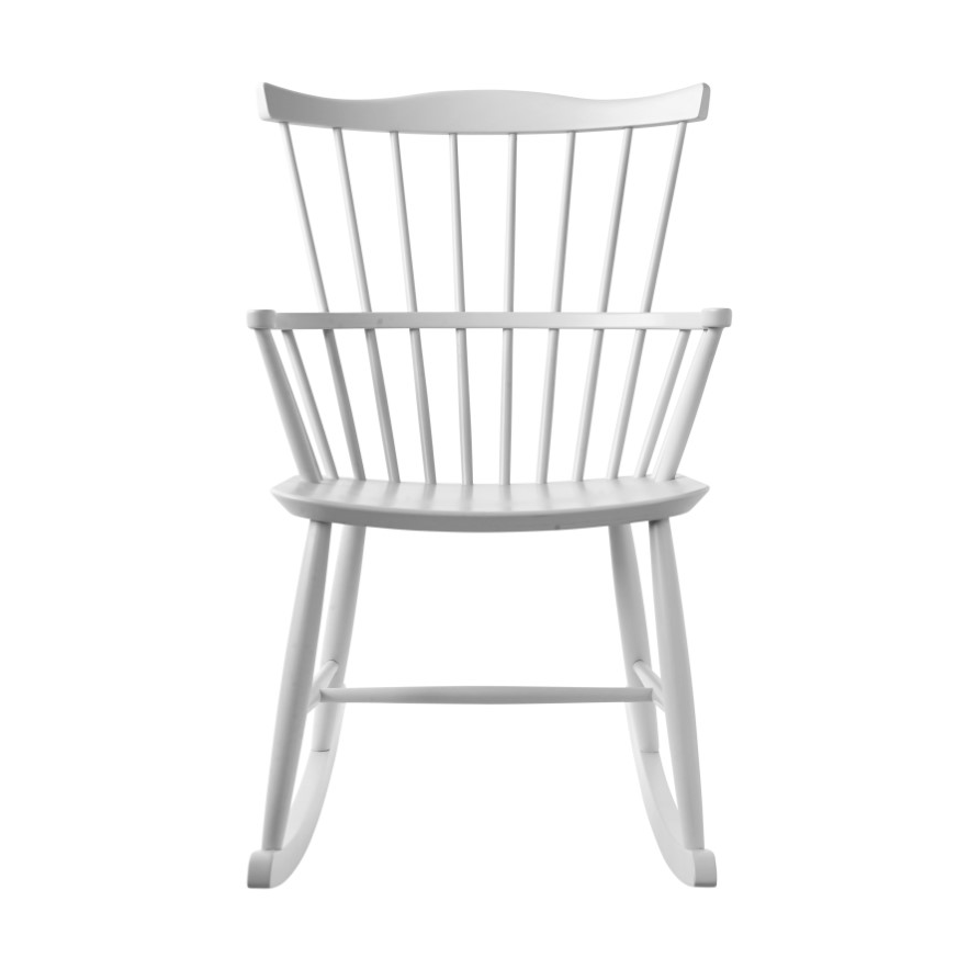 FDB Møbler Fotel bujany J52G Beech white painted | Skandynawski Design | Krzesła | Biały