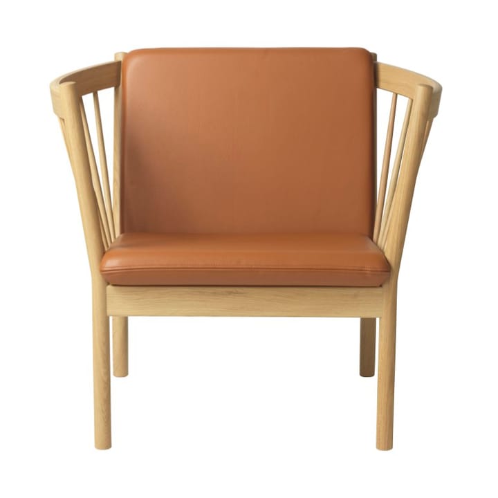 Fotel J146 Armchair - Oak nature lacquered-cognac leather - FDB Møbler
