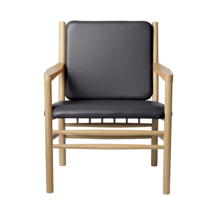 Fotel J147 - Oak nature lacquered-black leather - FDB Møbler