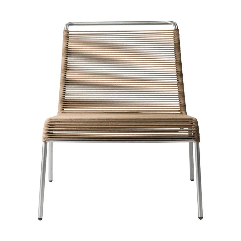Fotel M20L Teglgaard Lounge Cord Chair, Brown mixed-stainless steel FDB Møbler