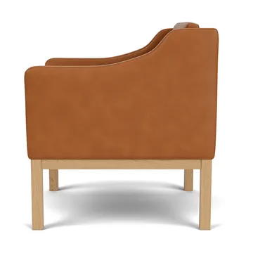 Fotel z podłokietnikami L46 MK155 easy chair - Dąb lakierowany-skóra cognac - FDB Møbler