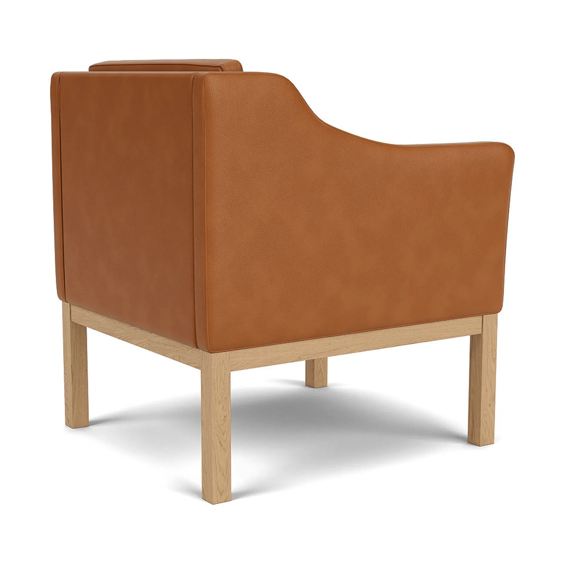 Fotel z podłokietnikami L46 MK155 easy chair, Dąb lakierowany-skóra cognac FDB Møbler