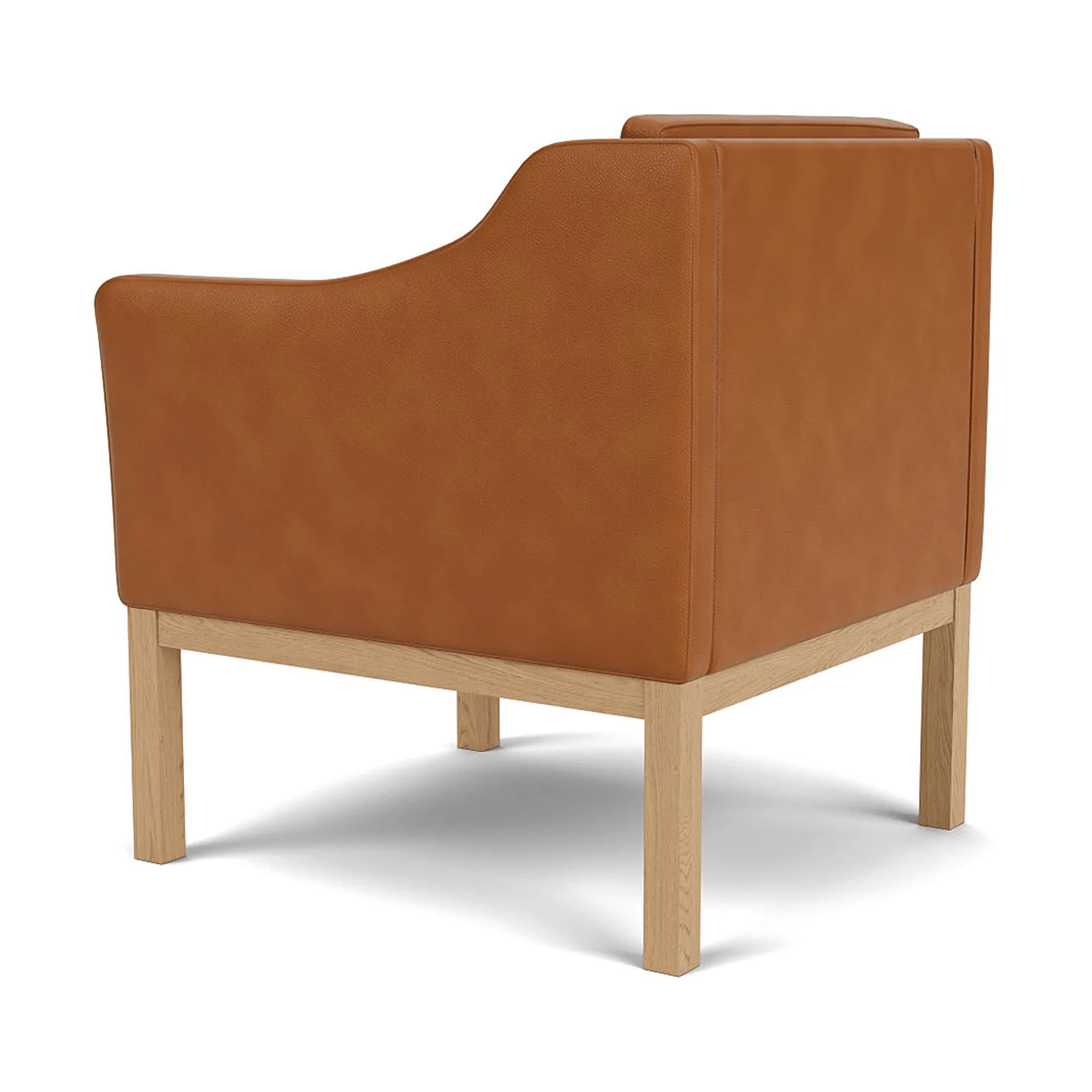 Fotel z podłokietnikami L46 MK155 easy chair, Dąb lakierowany-skóra cognac FDB Møbler