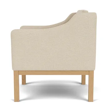 Fotel z podłokietnikami L46 MK155 easy chair - Dąb lakierowany-tkanina beige - FDB Møbler