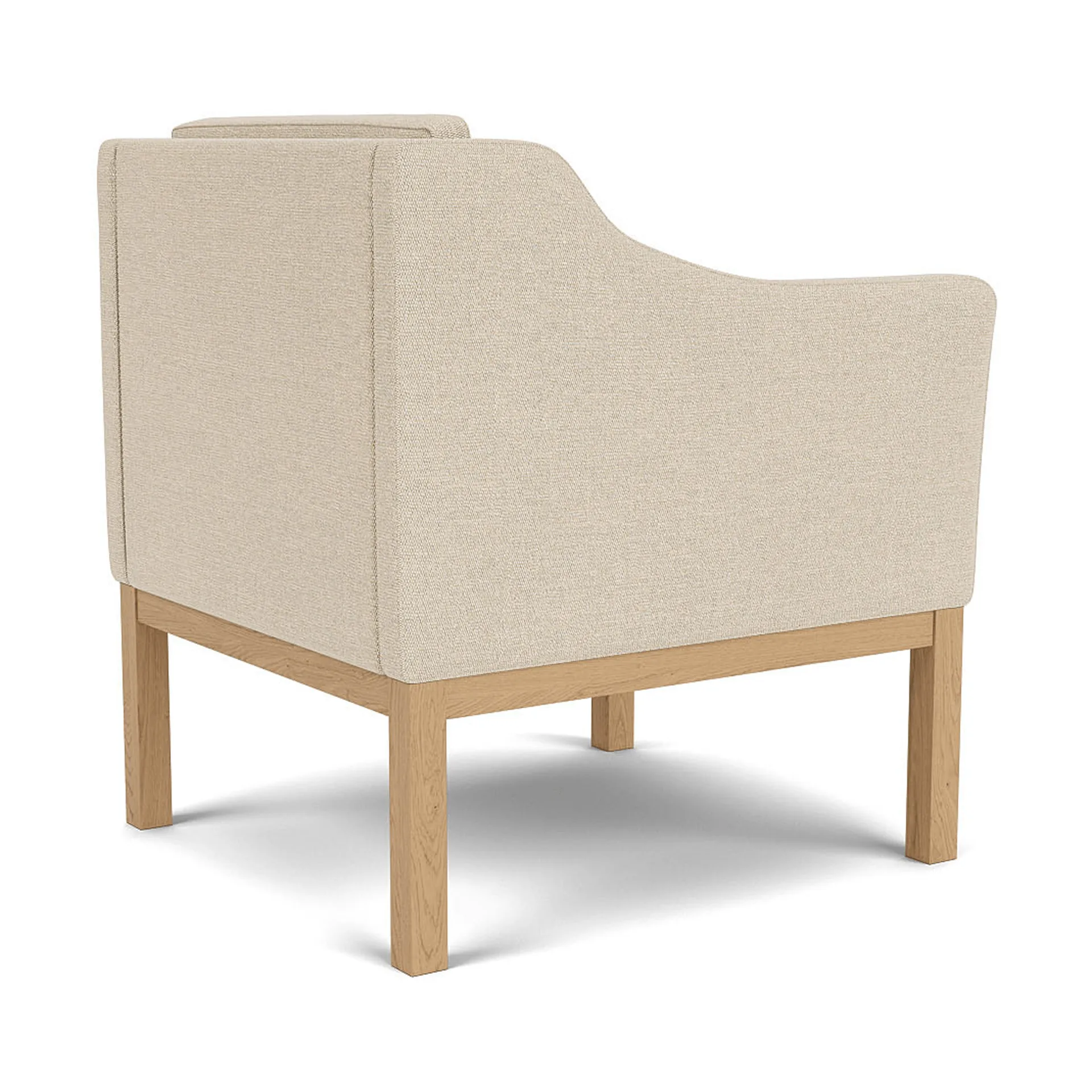 Fotel z podłokietnikami L46 MK155 easy chair, Dąb lakierowany-tkanina beige FDB Møbler